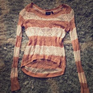 100% Cotton Cream & Mauve knitted sweater
